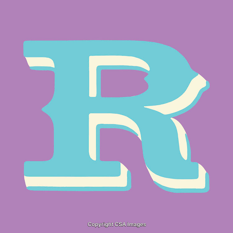 Colorful Illustration of the Letter R in a Bold Typography Design