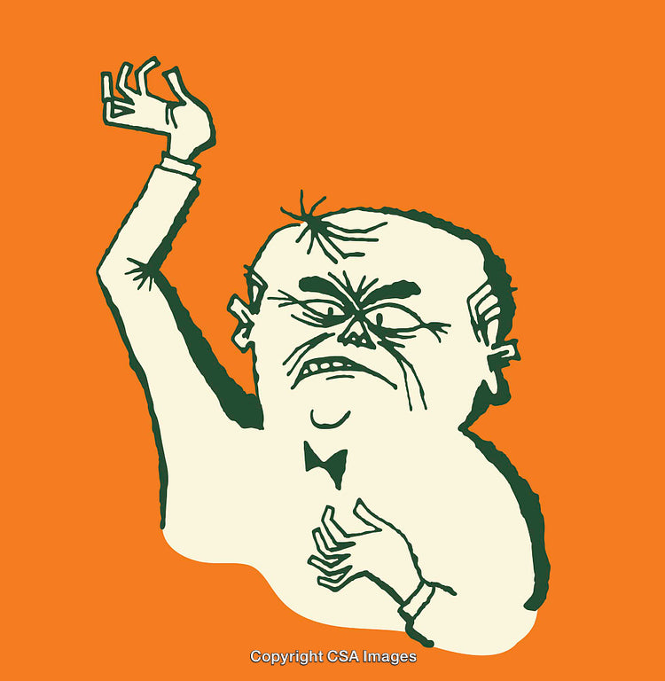 Expressive Minimalist Portrait Illustration on Vibrant Orange Background