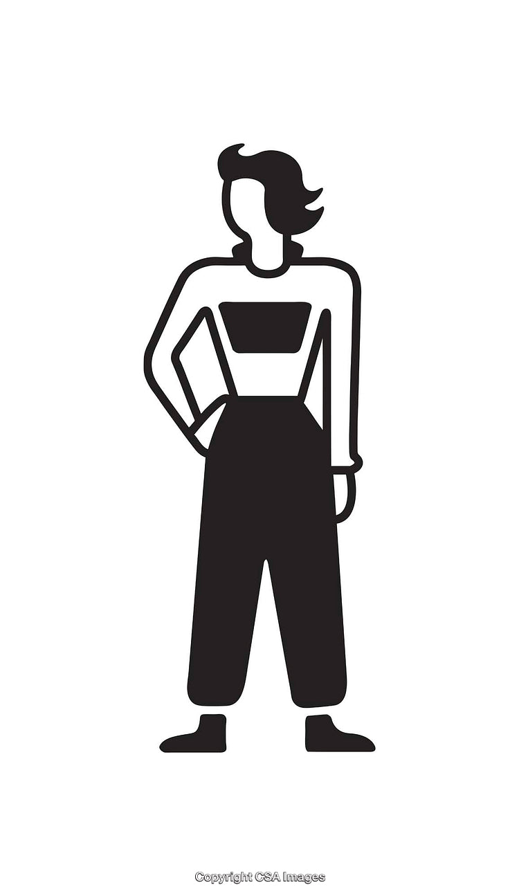 Silhouette Woman Icon in Black and White with Modern Styling