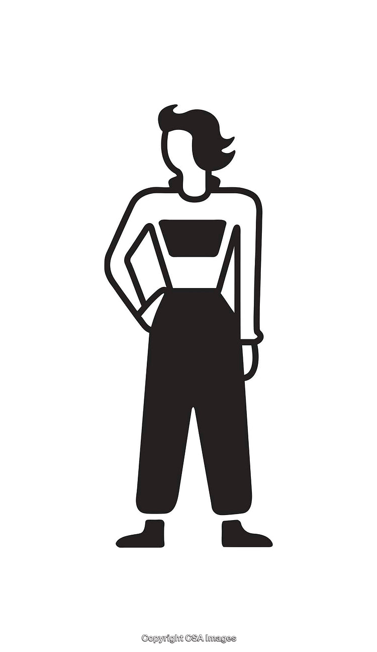 Silhouette Woman Icon in Black and White with Modern Styling