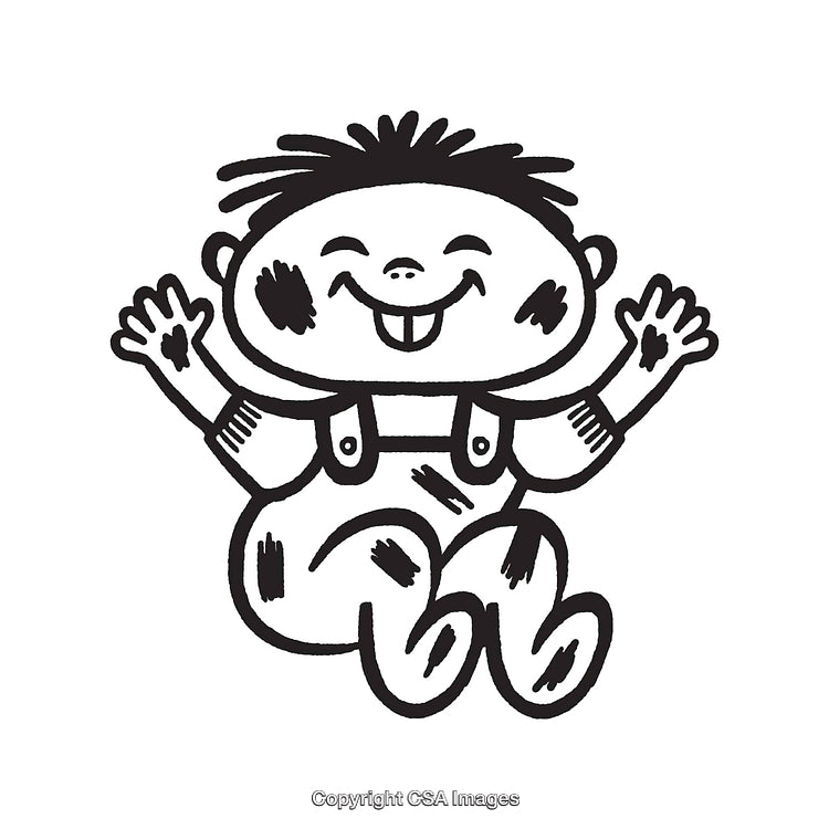Happy Cartoon Character Smiling and Expressing Joyful Playful Emotions