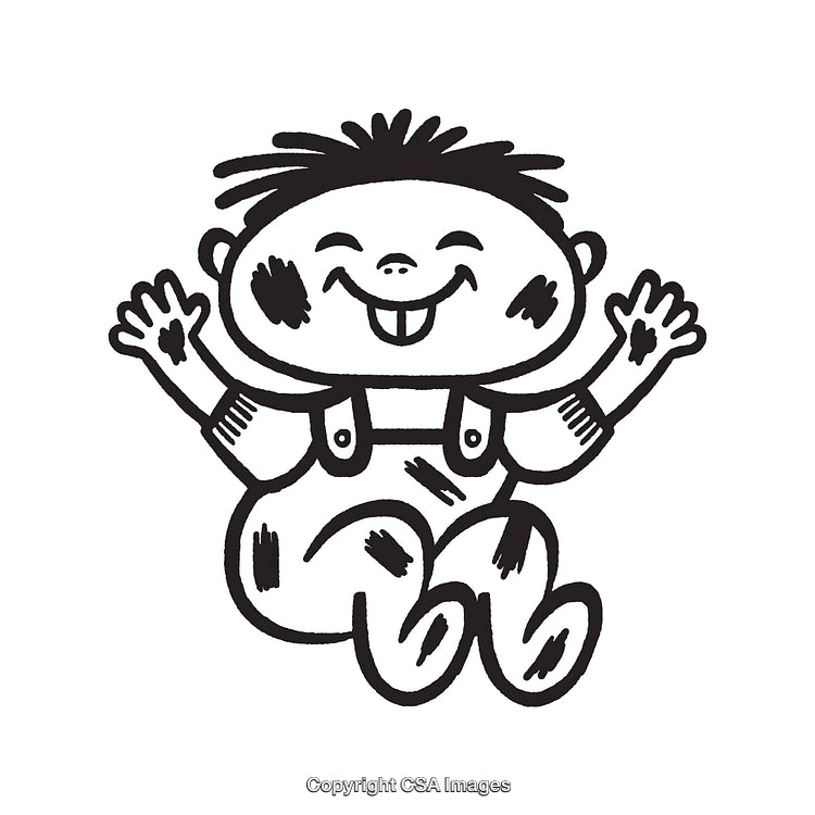 Happy Cartoon Character Smiling and Expressing Joyful Playful Emotions