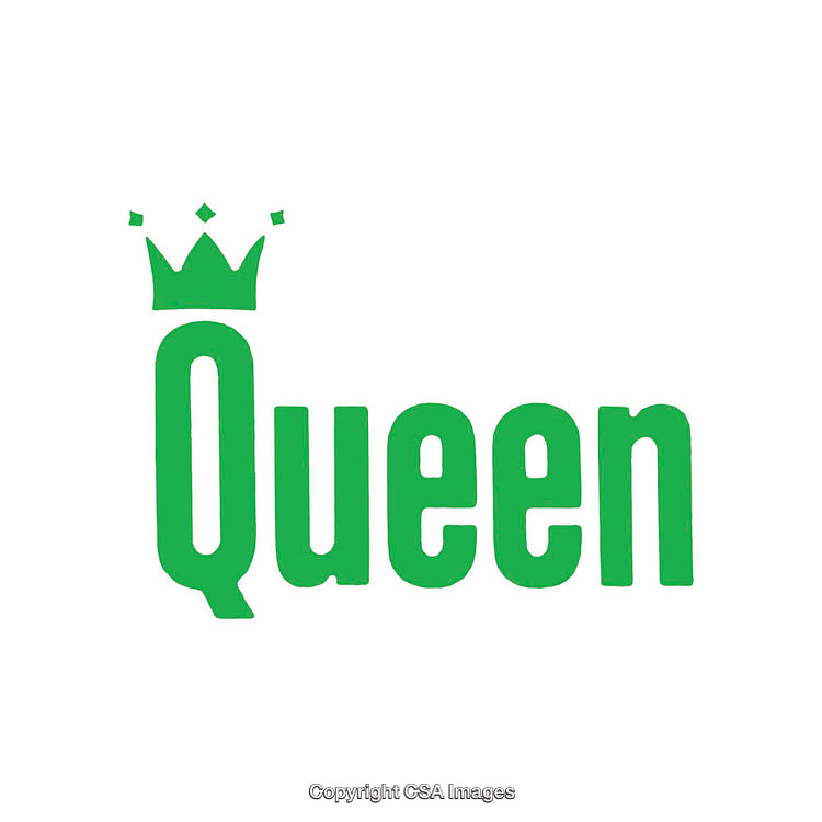 Green Queen Logo with Crown Symbol in Minimalistic Design