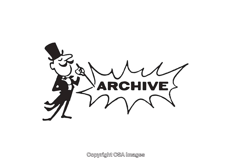 Vintage Monochrome Line Art Illustration of Archive Concept