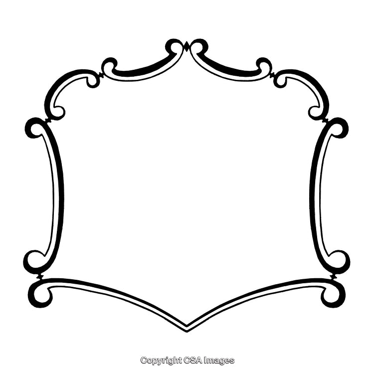 Intricate Black and White Decorative Border Design with Elegant Swirls