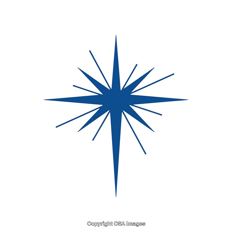 Blue Stylized Star Shape on a White Background