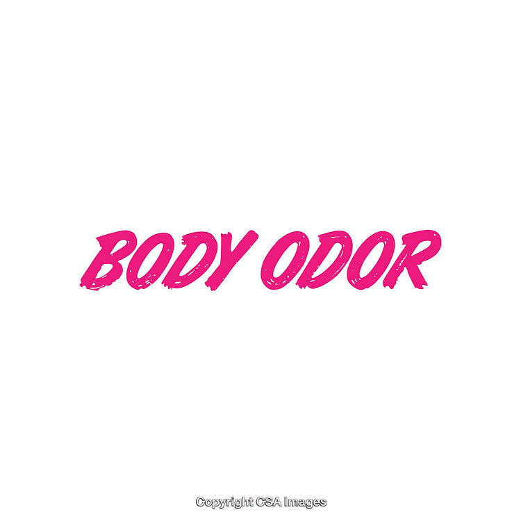 Bright Pink Text Displaying 'Body Odor' on White Background
