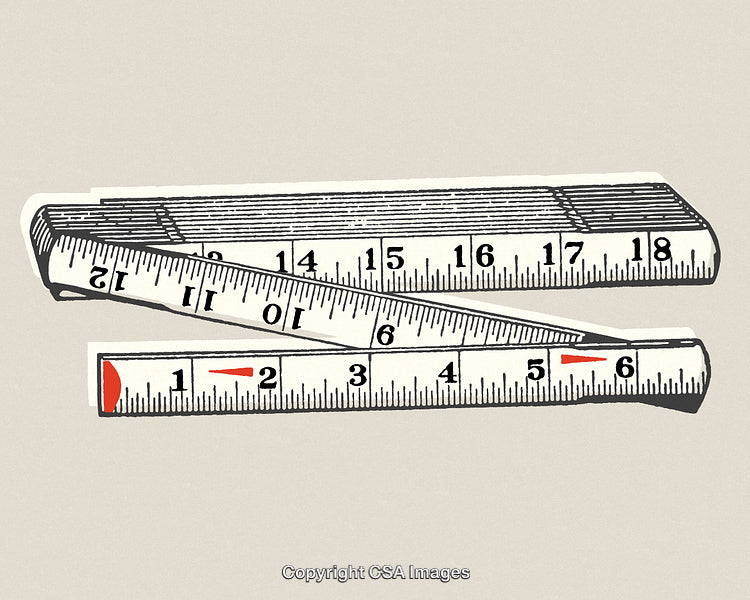 Vintage Foldable Ruler Illustration on a Neutral Background