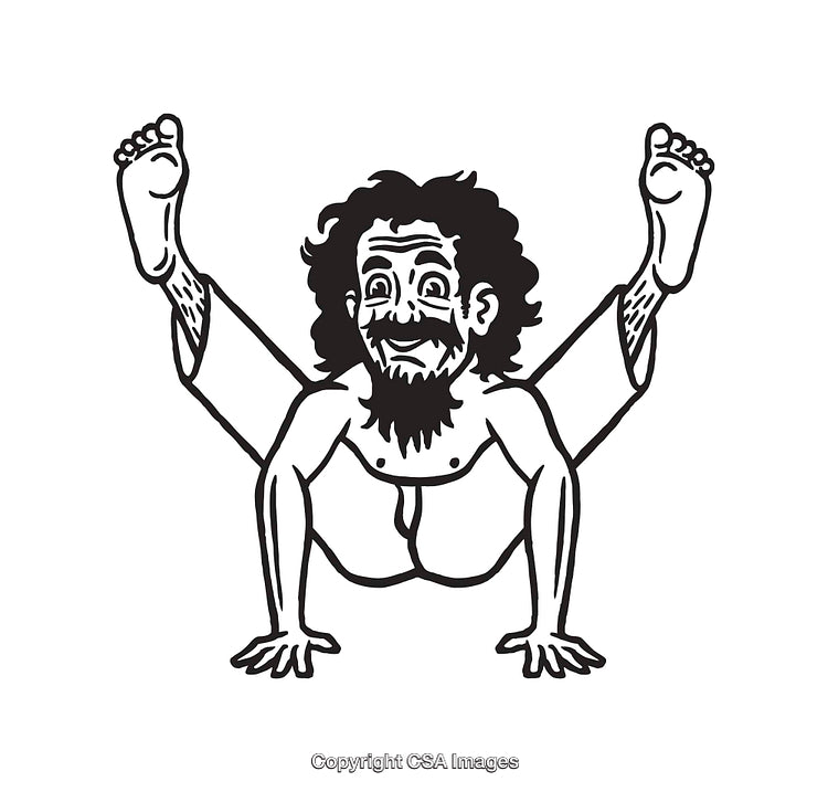 Black and White Illustration of a Person in a Yoga Pose