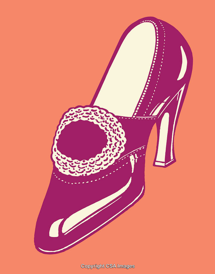Elegant High Heel Shoe in Retro Pop Art Style