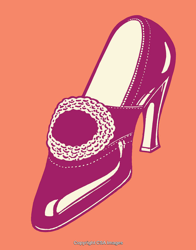 Elegant High Heel Shoe in Retro Pop Art Style