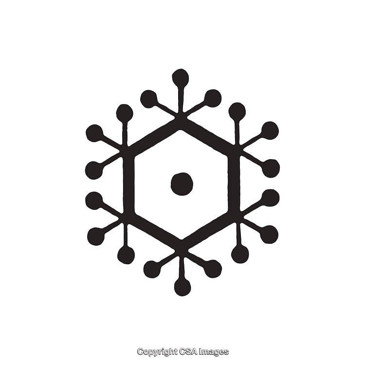 Minimalistic Black Snowflake Design Over White Background