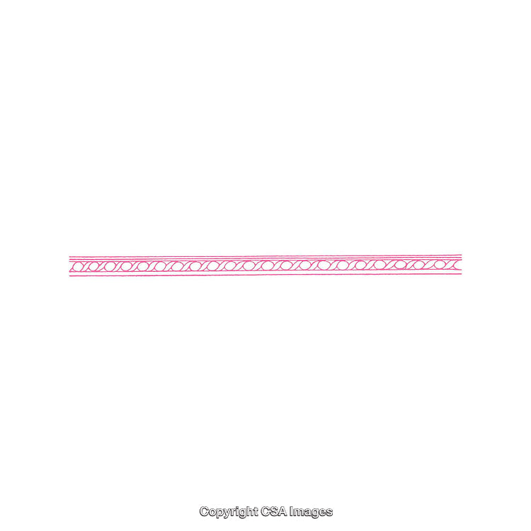 Minimalistic Red Line Border with Looping Pattern on White Background
