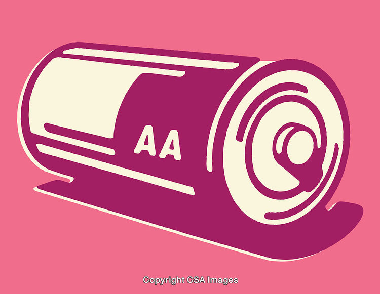 Bold Colorful Line Art of a Battery Illustration