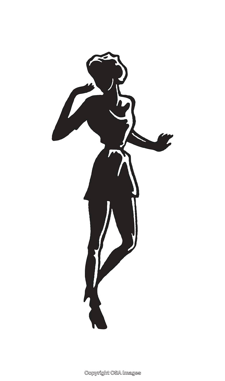 Silhouette of a Woman in A Classic Standing Pose Illustration