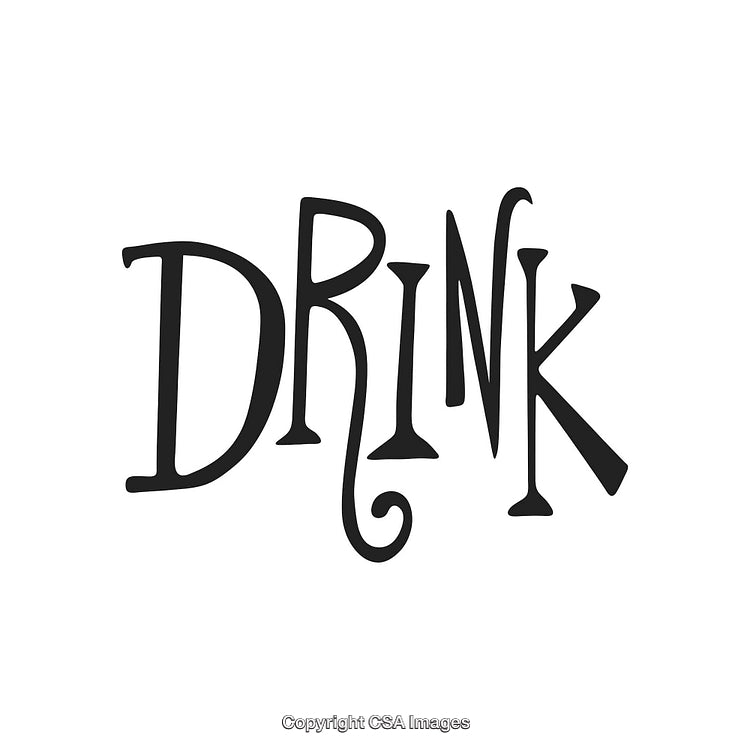 Creative Typography Concept Featuring Hand-Drawn Drink Text in Artistic Style