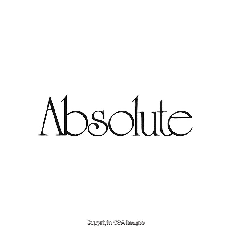 Elegant Black Typeface on White Background Displaying the Word Absolute