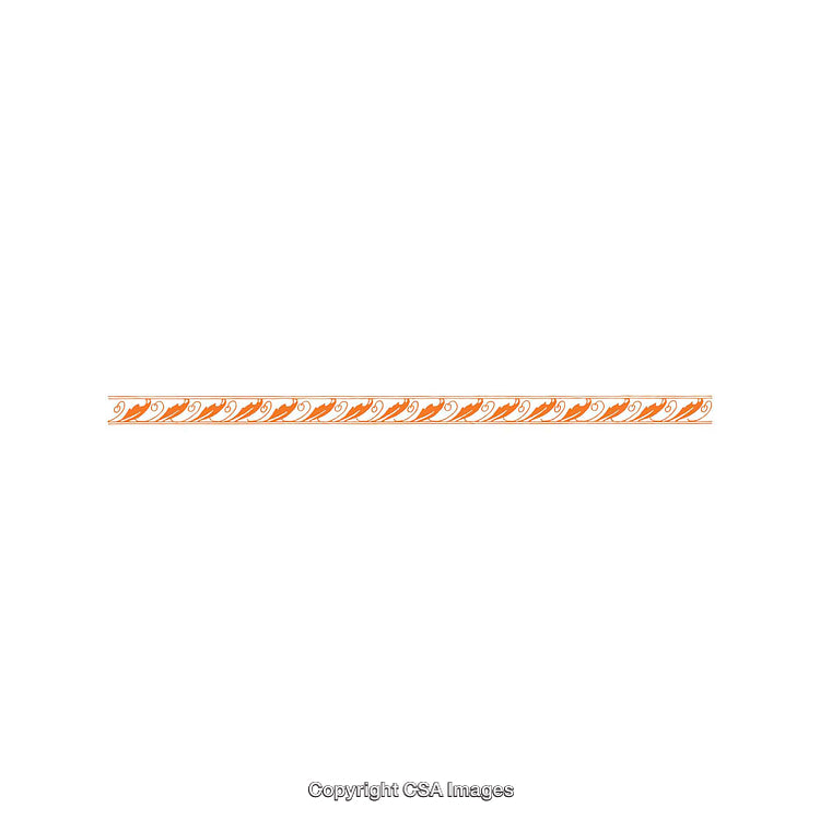 Seamless Orange Wave Pattern Border on Clean White Background