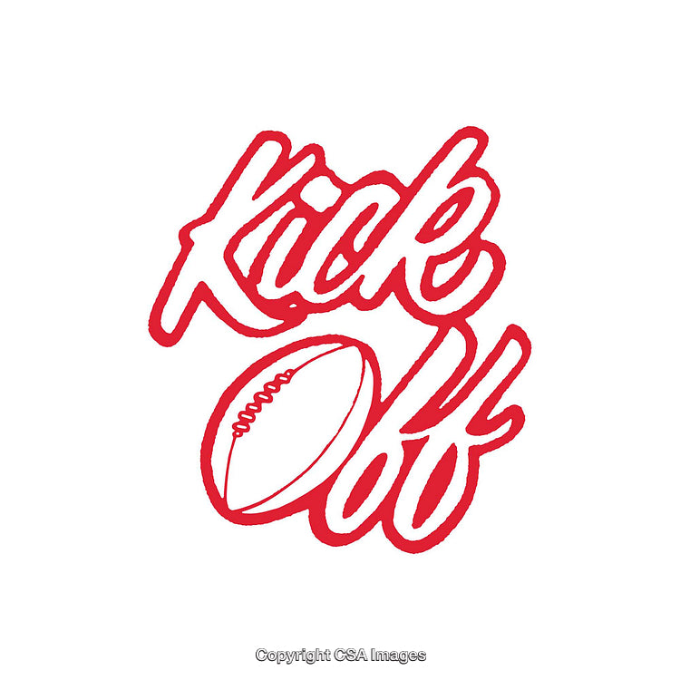 Dynamic Hand-Lettered Kick Off Design with a Football Illustration