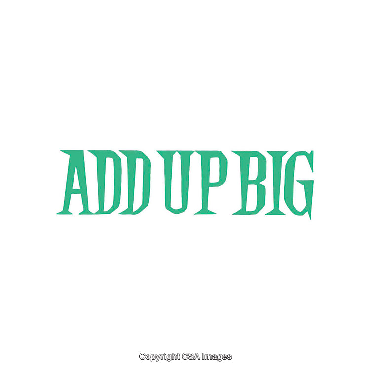 Minimalistic Green Text Add Up Big on White Background