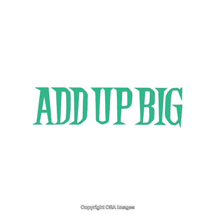 Minimalistic Green Text Add Up Big on White Background