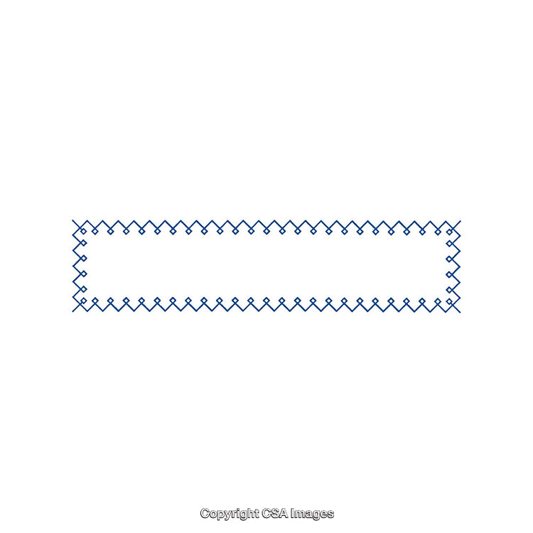 Blue Geometric Patterned Rectangular Design on White Background