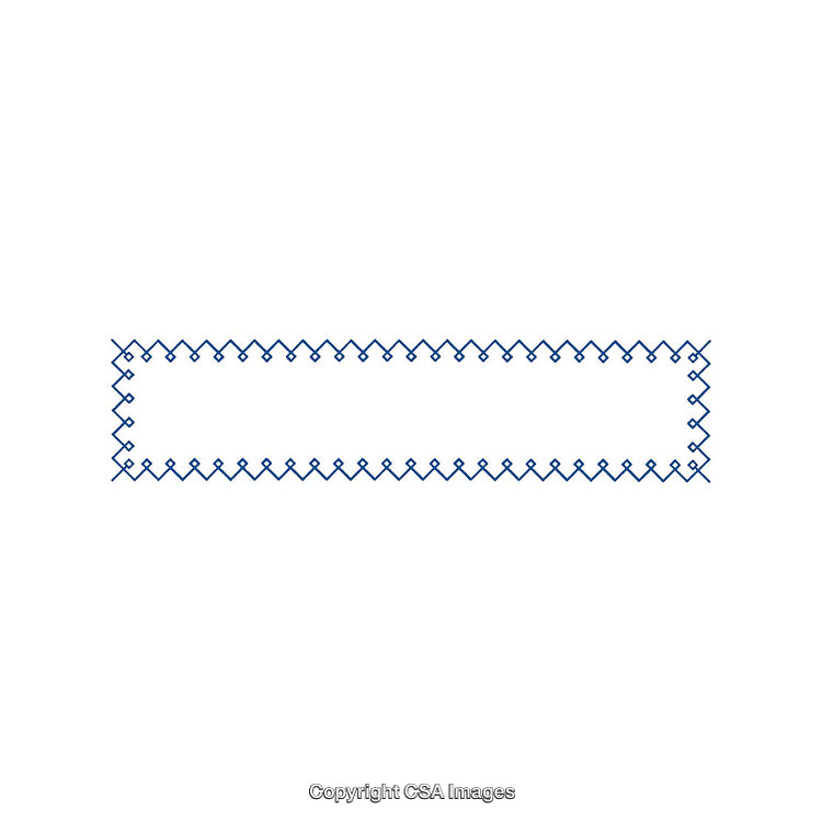 Blue Geometric Patterned Rectangular Design on White Background