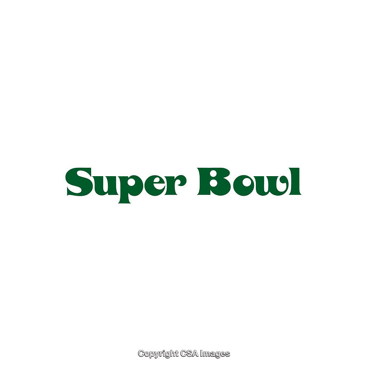 Green Typographic Design Featuring Bold 'Super Bowl' Text On White Background