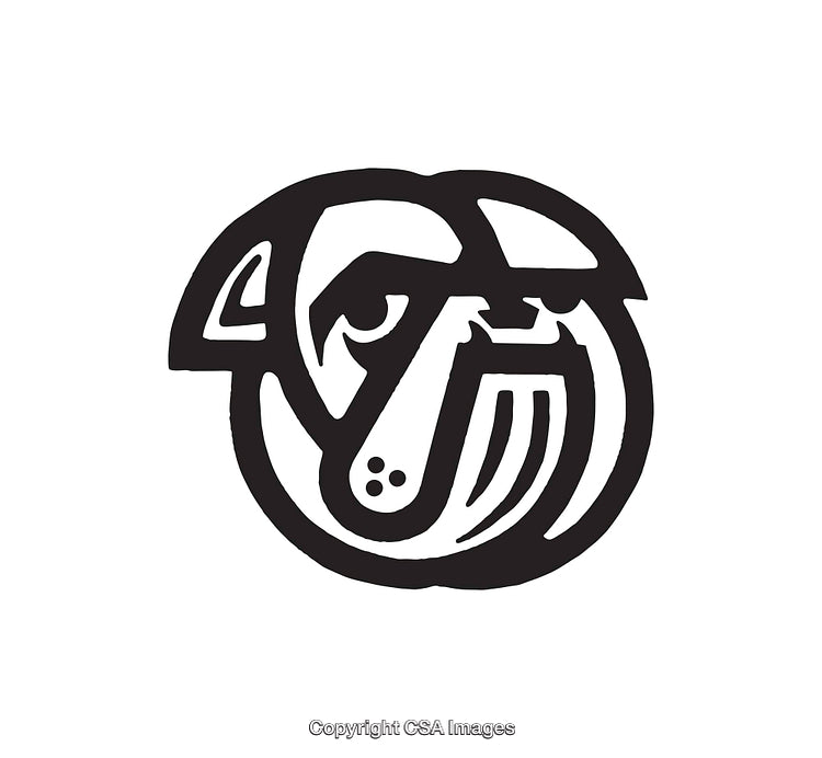 Black And White Abstract Graphic of a Dog's Head