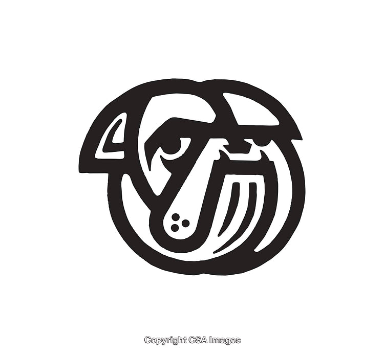 Black And White Abstract Graphic of a Dog's Head