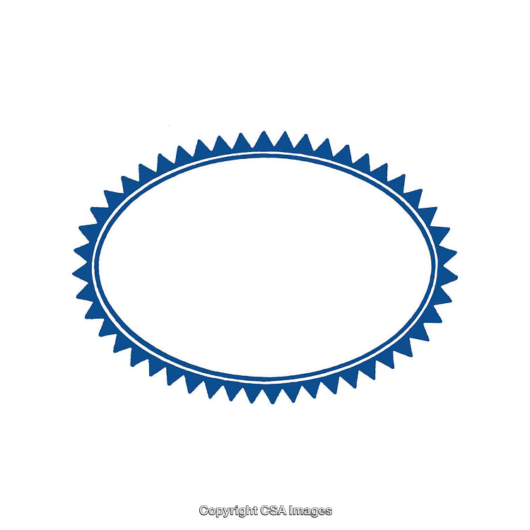 Blue Seal Design with Circular Outline and Decorative pointed Border