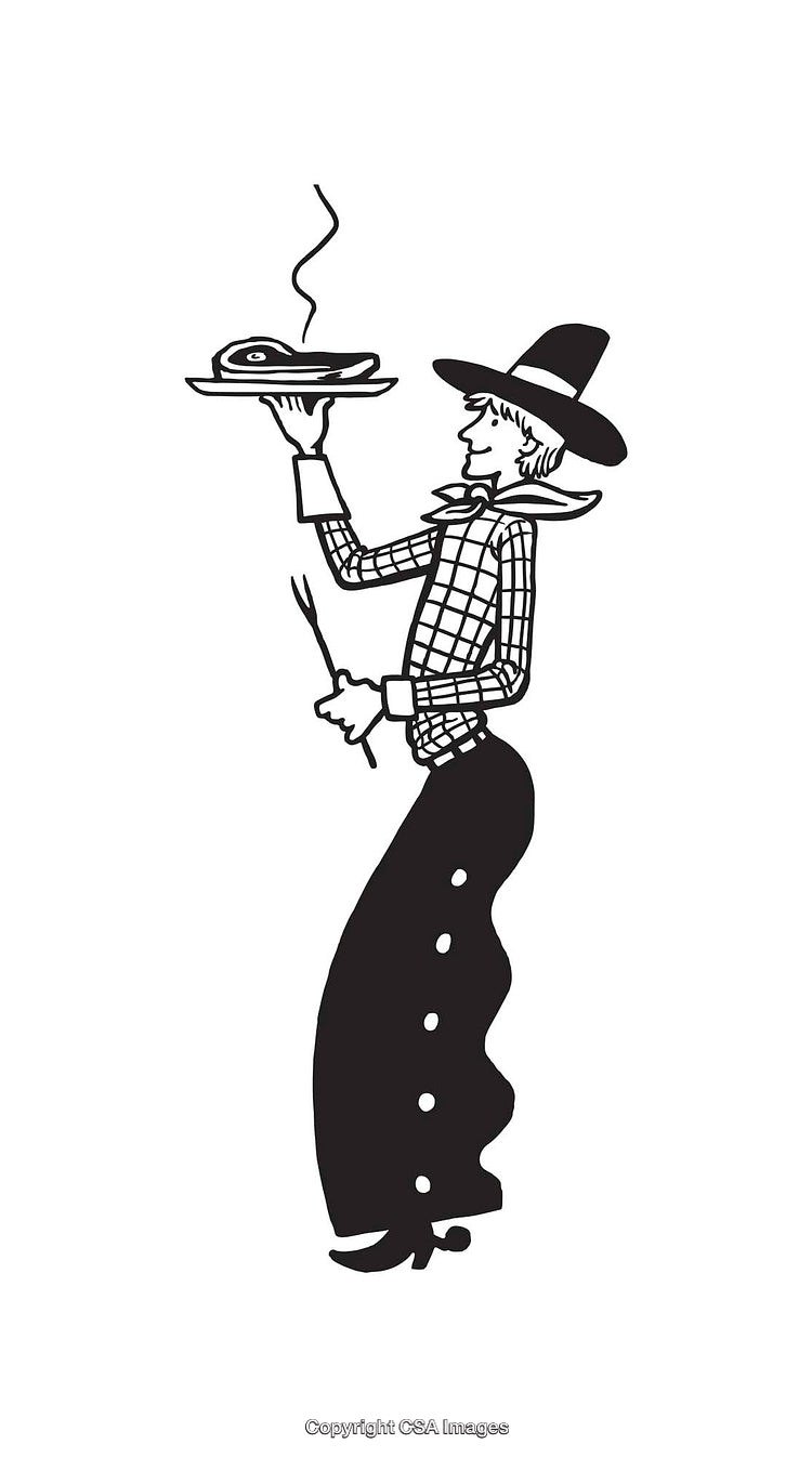 Silhouette of a Chef Presenting Hot Meal on a Serving Tray