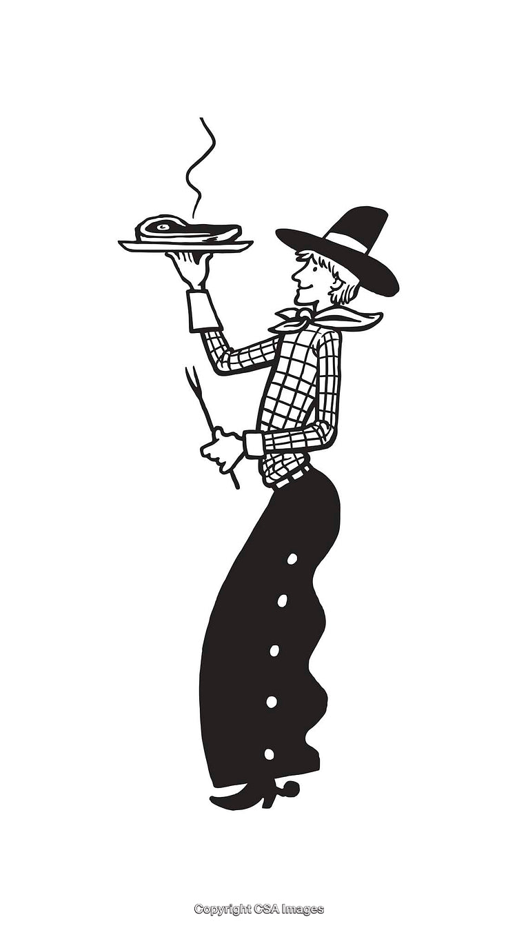 Silhouette of a Chef Presenting Hot Meal on a Serving Tray