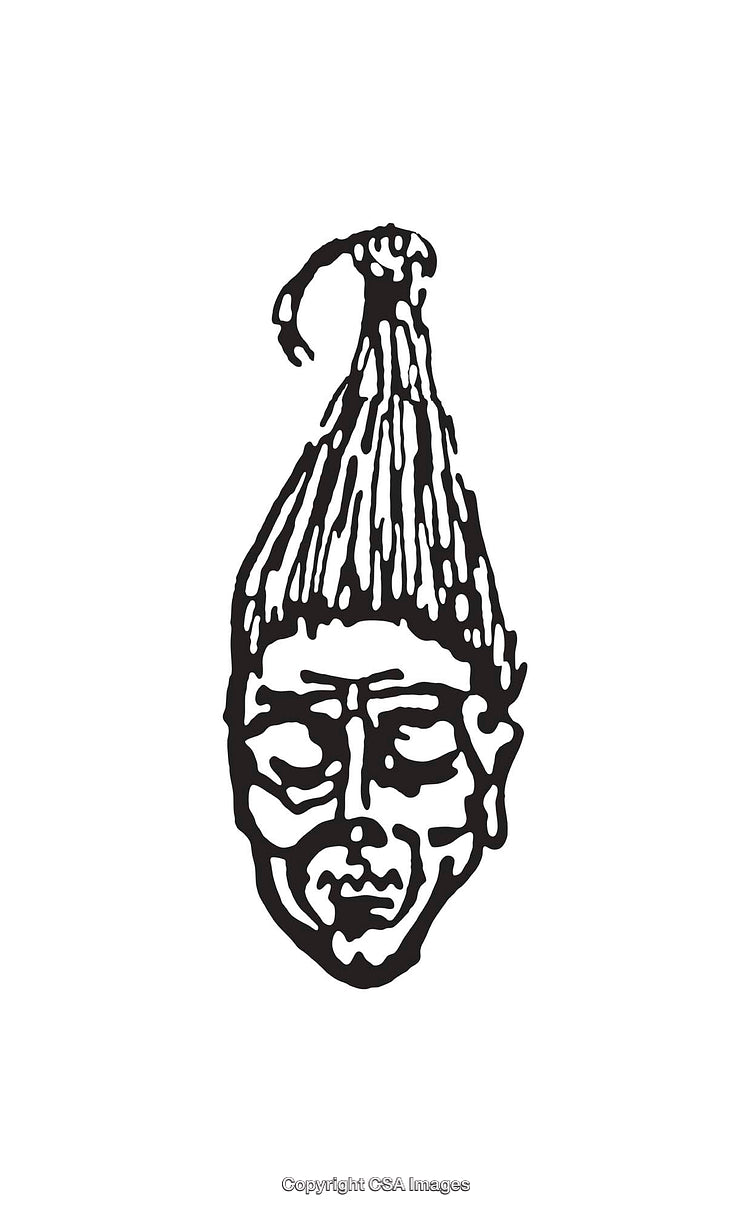 Expressive Line Art Illustration of a Stylized Face in Black and White