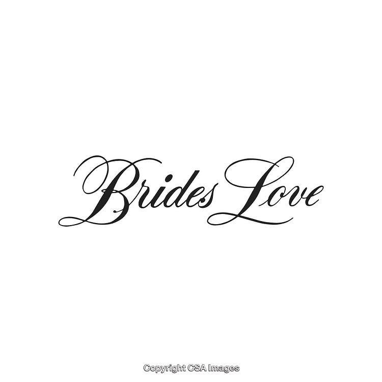 Elegant Script Text Displaying Brides Love on a White Background