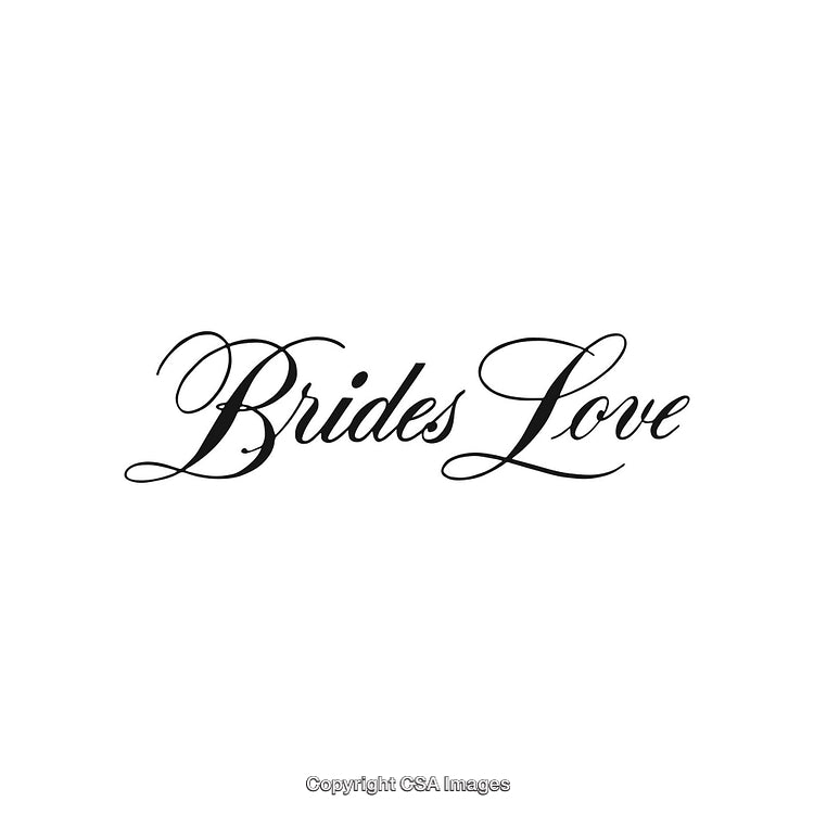 Elegant Script Text Displaying Brides Love on a White Background