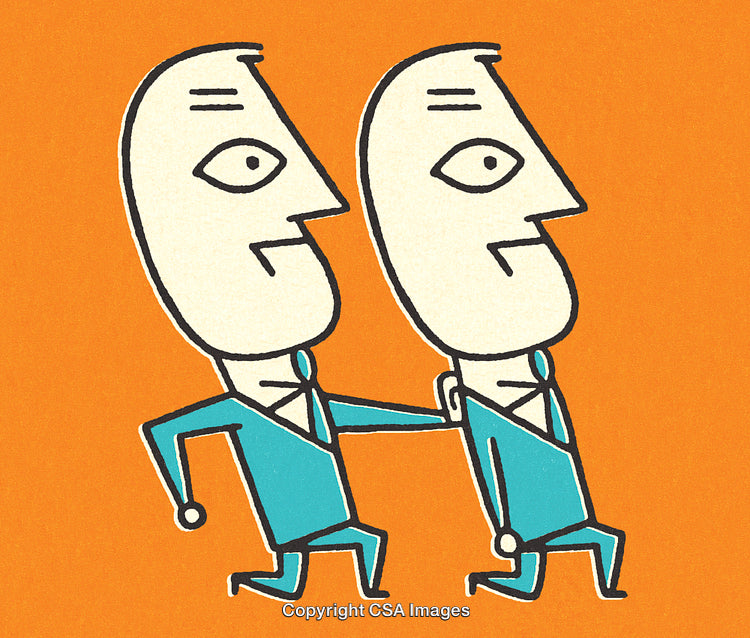 Illustration of Abstract Figures Demonstrating Collaboration and Team Unity