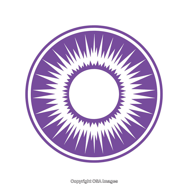 Vibrant Decorative Purple Starburst Symbol in a Circular Design