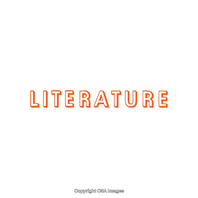 Minimalist Typography Image Featuring the Word Literature in Orange Text