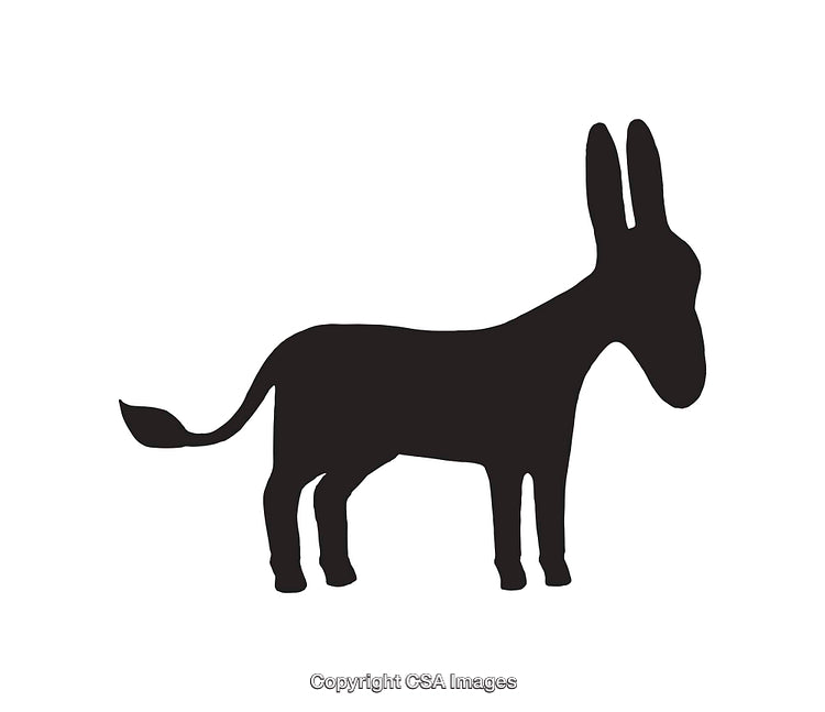 Silhouette of a Donkey Icon in Black on White Background