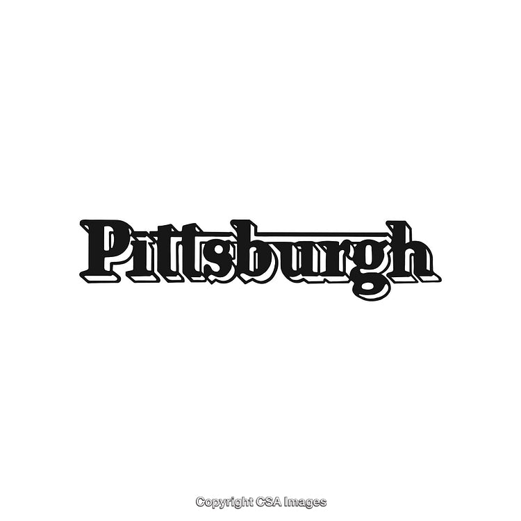 Vintage Styled Pittsburgh Typography in Black and White Vector Design
