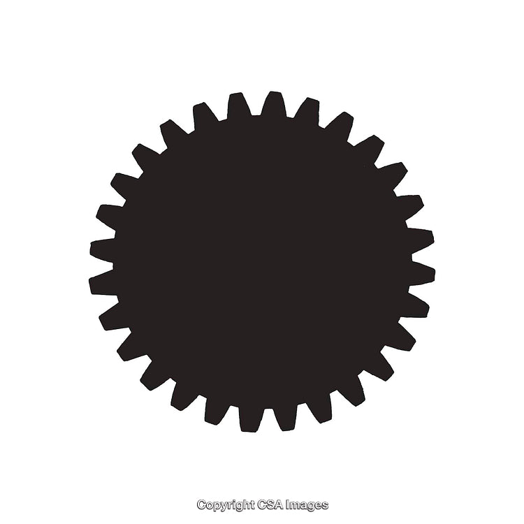 Black Gear Silhouette On White Background Industrial Icon