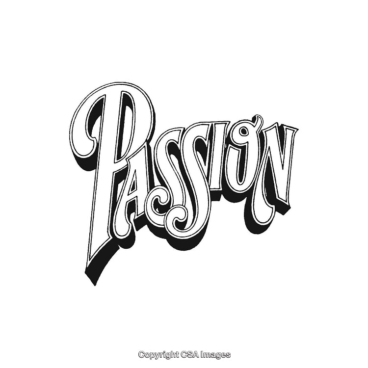 Inspirational Typography Design Featuring the Word Passion in a Stylish Font