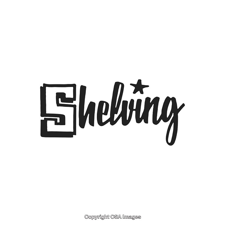 Creative Handwritten Shelving Typography with Stylish Lettering and Star Decoration