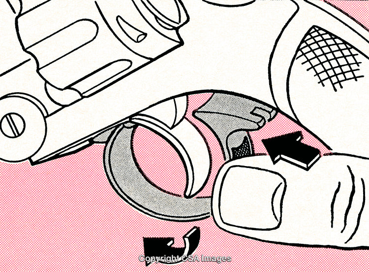 Illustration of a Revolver's Trigger Mechanism with Hand Interaction