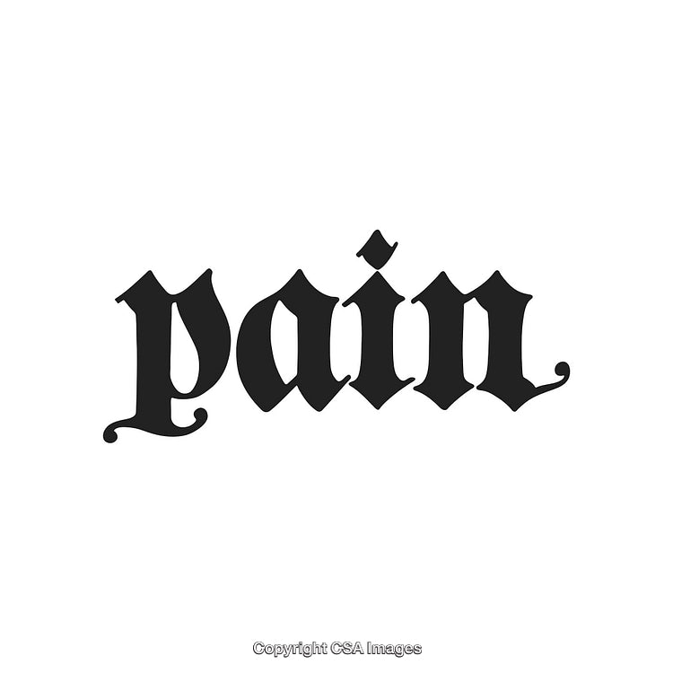 Stylized Gothic Typography Featuring the Word 'Pain' in Bold Black Font