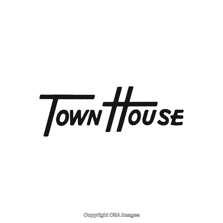 Vintage Townhouse Logo Featuring Bold Typography on White Background