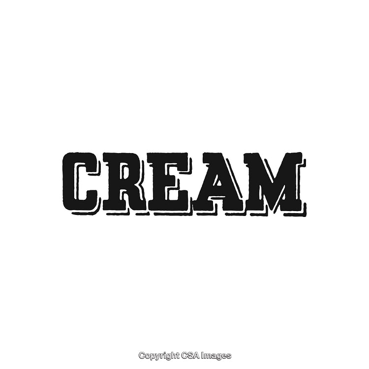 Vintage Typography Design With the Word Cream on White Background