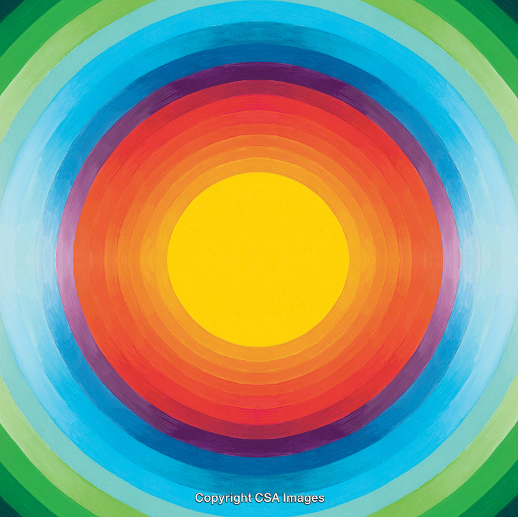 Colorful Circular Gradient with Bright Yellow Center and Vibrant Surrounds