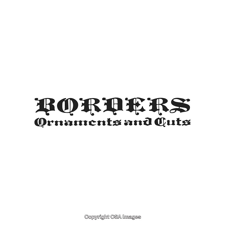 Vintage Typography in Ornamental and Gothic Style Design on White Background